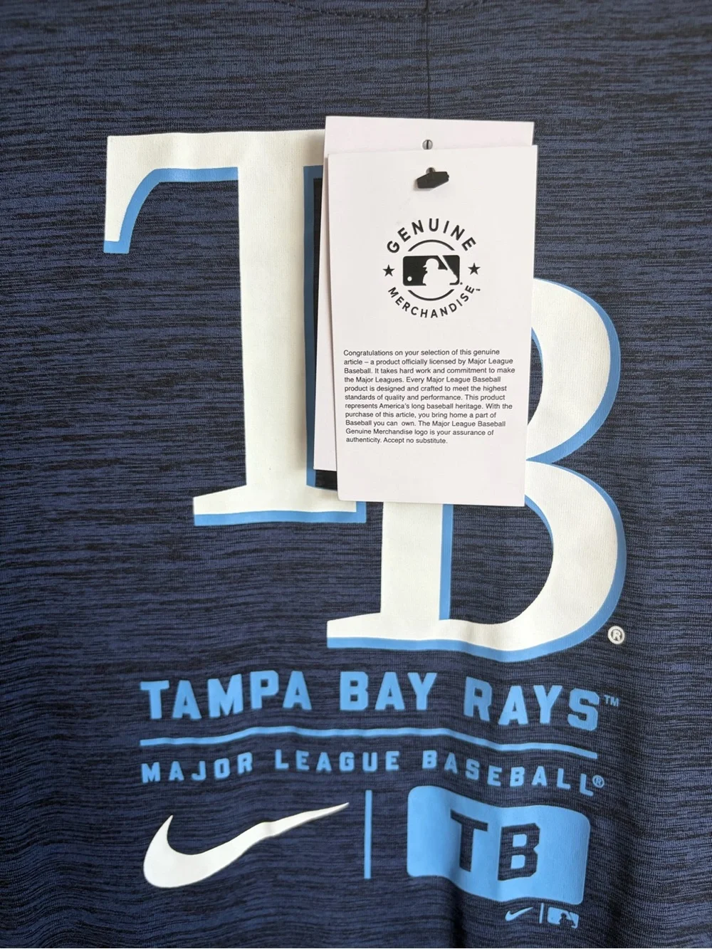 Tampa Bay Rays Nike Navy Dri Fit T-Shirt - Boys Large MLB NWT